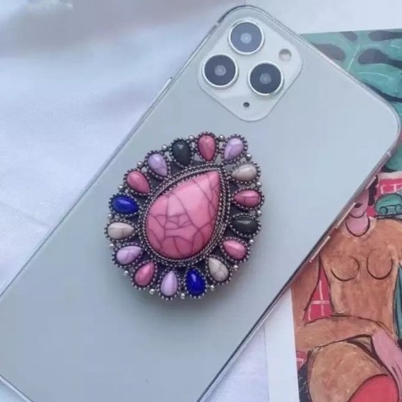 Free People Other - PopSocket Bohemian southwestern silver pop socket pink turquoise western